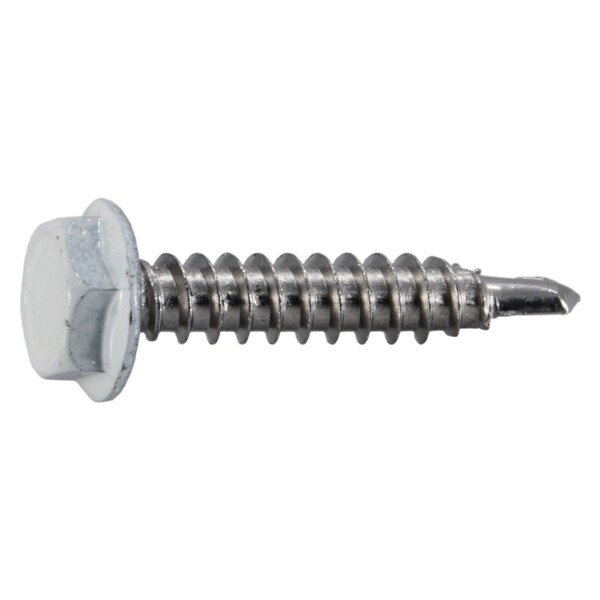Midwest Fastener Self-Drilling Screw, #10 x 1 in, Painted Stainless Steel Flange Hex Head External Hex Drive, 10 PK 39586 - main